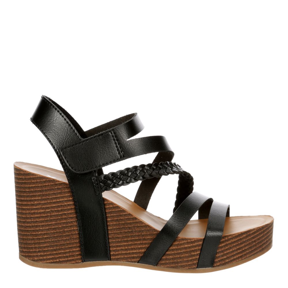 Black Xappeal Womens Maggy Wedge Sandal | Sandals | Rack Room Shoes