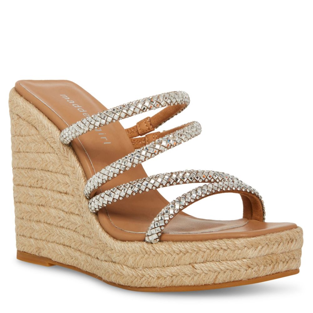 Silver Madden Girl Womens Watchout Wedge Sandal | Promotions Eligible ...