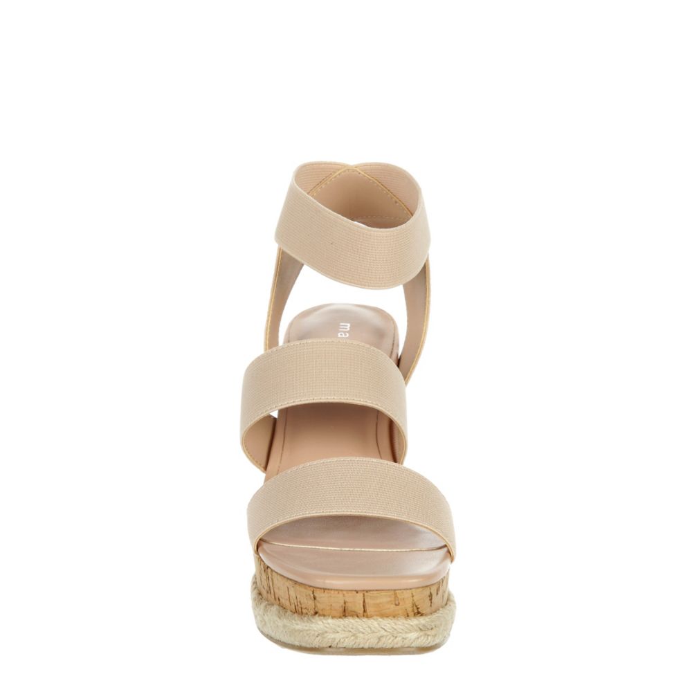 Nude Madden Girl Womens Marandaa Wedge Sandal Rack Room Shoes