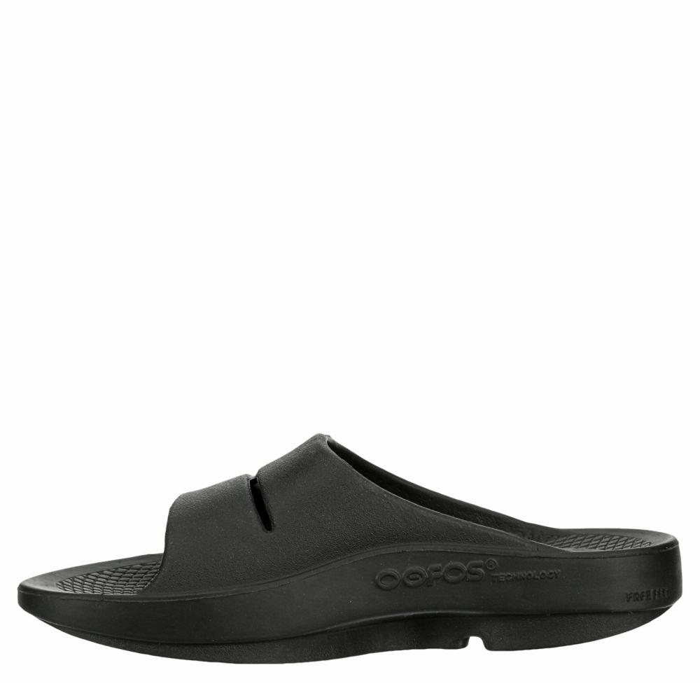 Oofos Womens OOahh Sport Slide Sandals - Black Wave main image 1