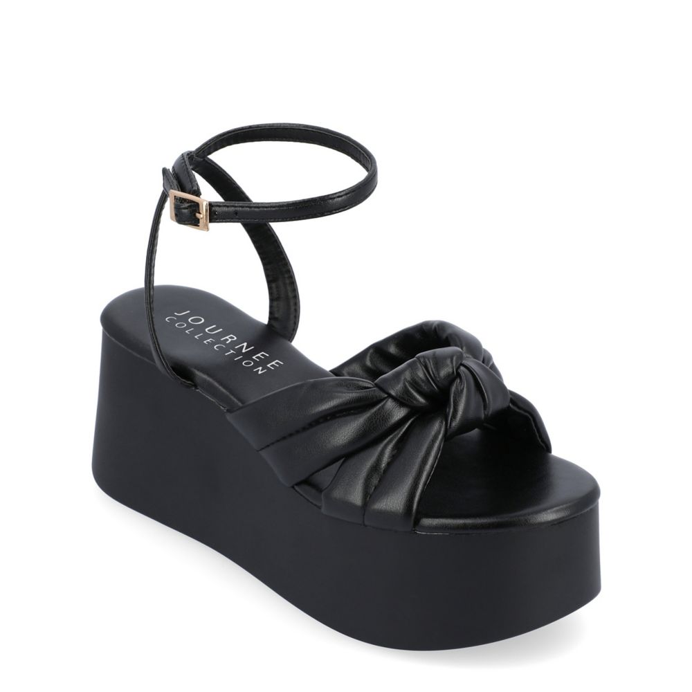 WOMENS LAILEE PLATFORM SANDAL WEDGES BLACK