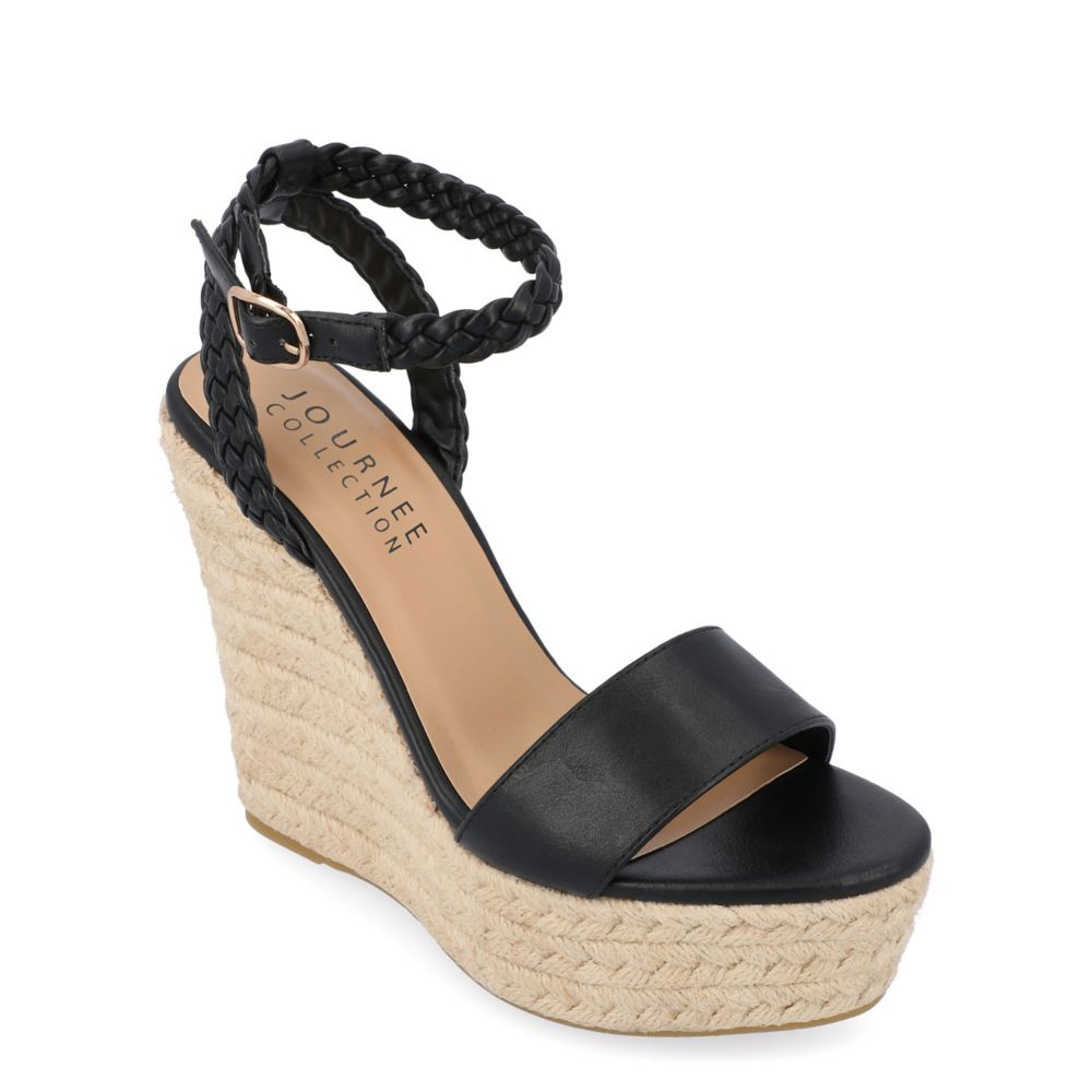 BLACK Journee Collection Womens Andiah Wedge Sandal