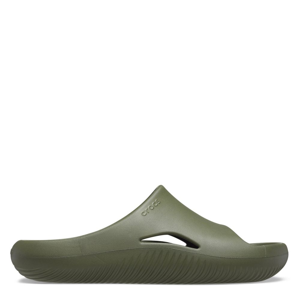 Persuasión Trágico Árbol Dark Green Crocs Unisex Mellow Slide Sandal | Mens | Rack Room Shoes
