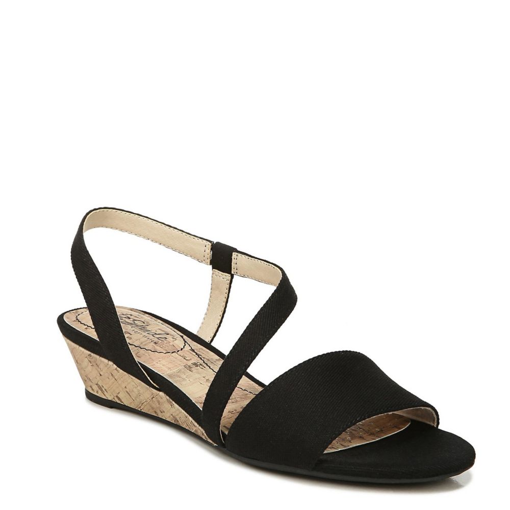 Black Womens Yasmine Wedge Sandal Lifestride Rack Room Shoes