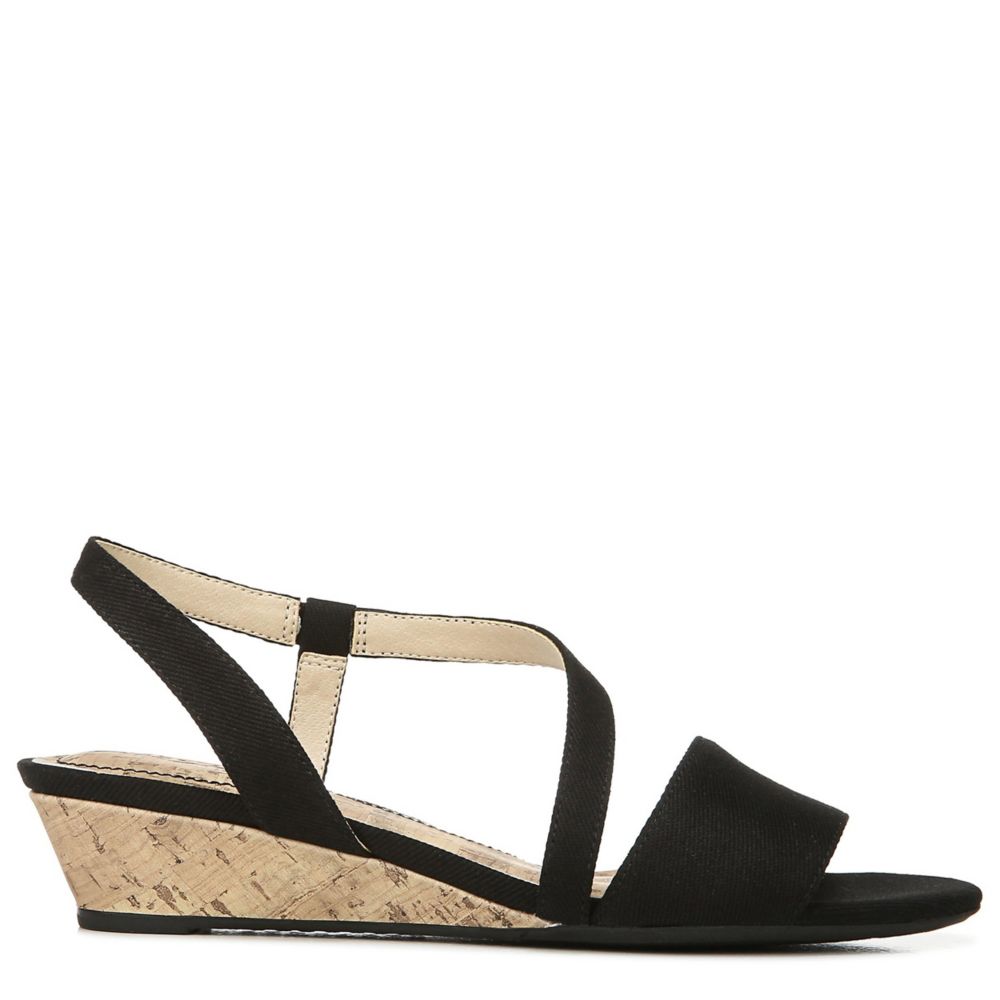 Black Womens Yasmine Wedge Sandal Lifestride Rack Room Shoes