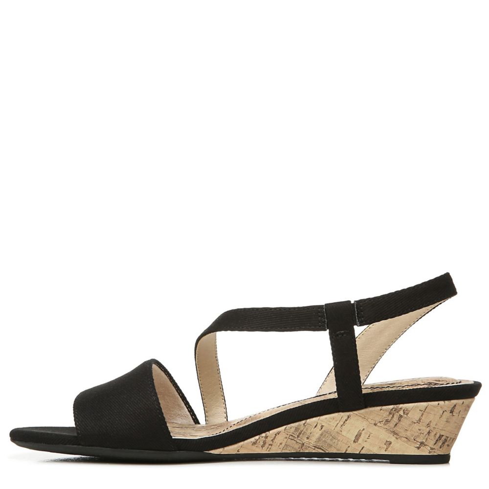 Black Lifestride Womens Yasmine Wedge Sandal Sandals Rack Room Shoes