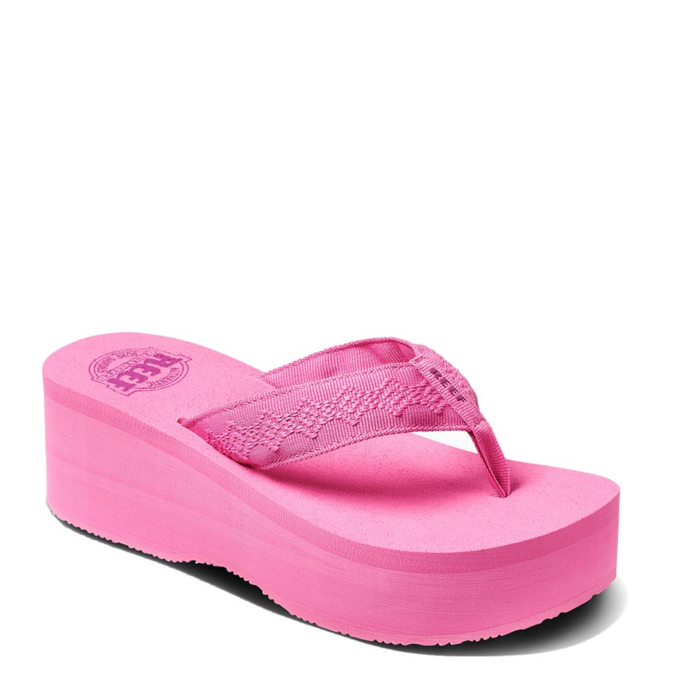 Pink platform cheap flip flops