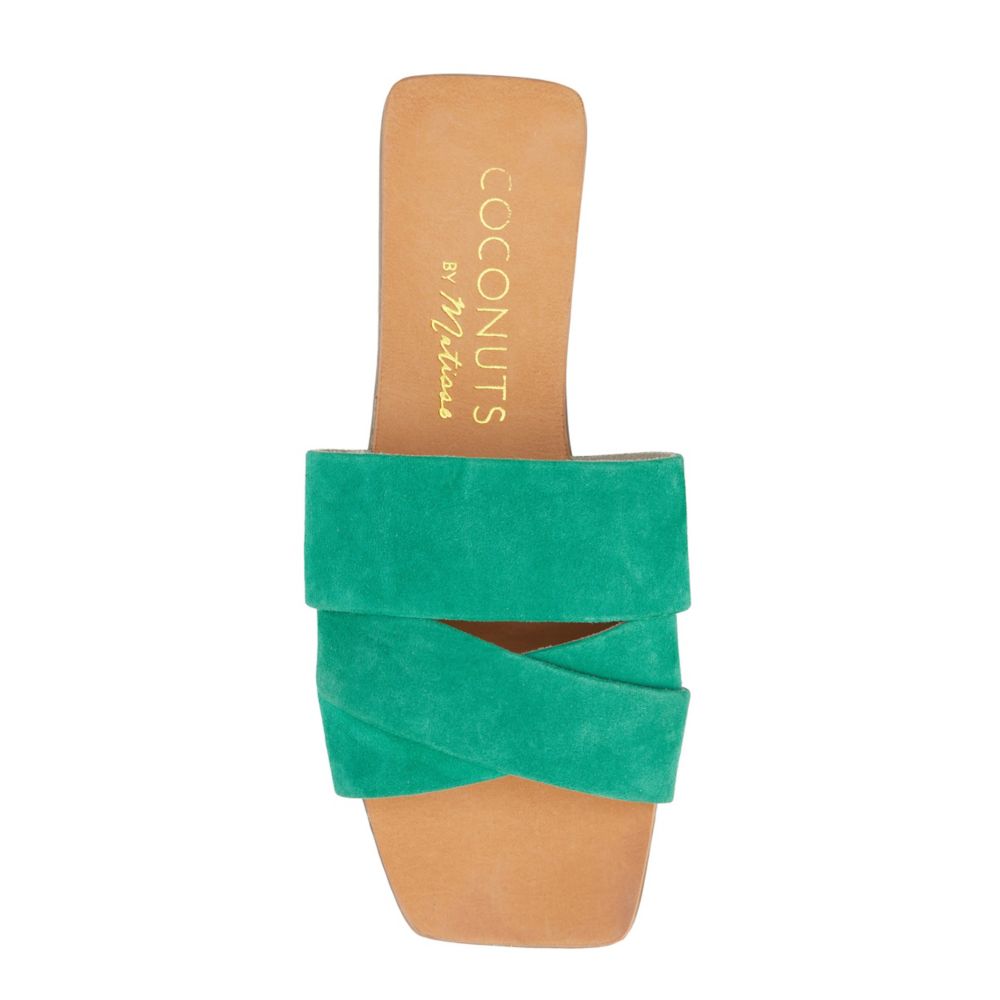 Green Coconuts Womens Sylas Flat Sandal Sandals Rack Room Shoes