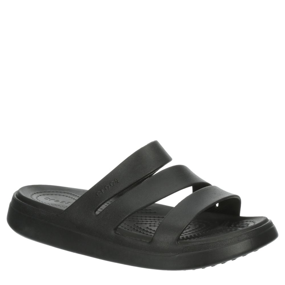 Black Crocs Womens Getaway Strappy Sandal | Sandals | Rack Room Shoes