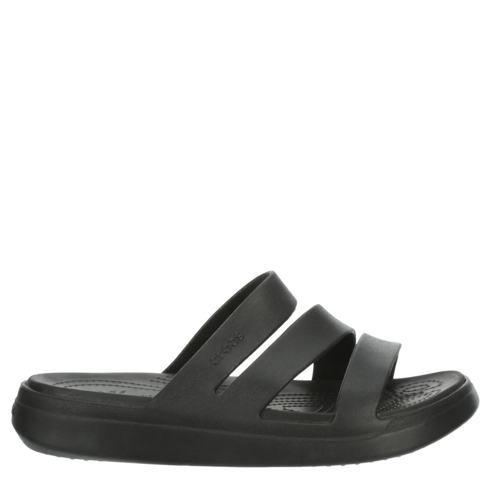 Black Womens Getaway Strappy Sandal | Crocs | Rack Room Shoes