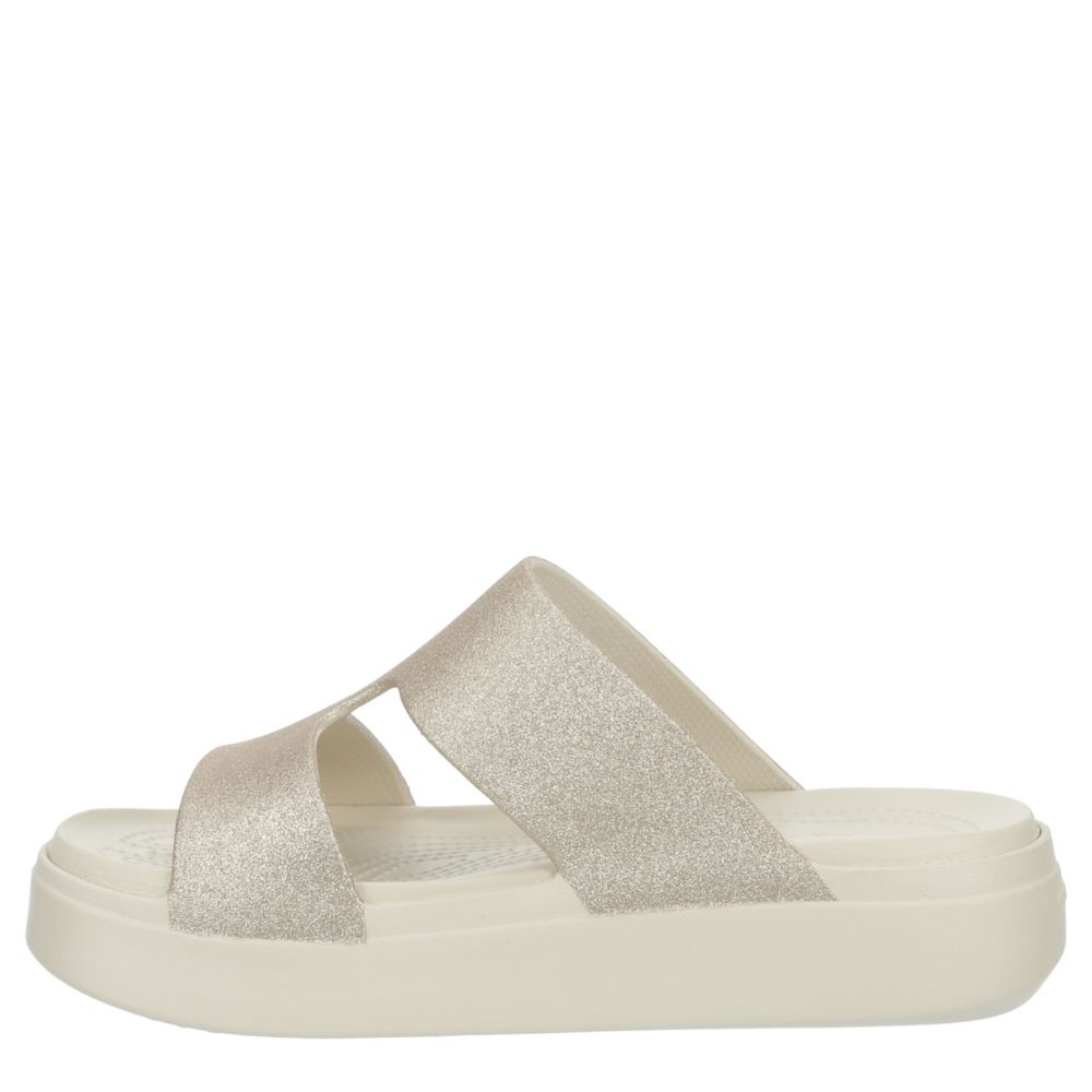 WOMENS GETAWAY GLITTER H-STRAP SLIDE - BONE