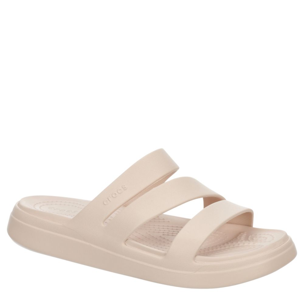 Pale Pink Womens Getaway Strappy Slide | Crocs | Rack Room Shoes