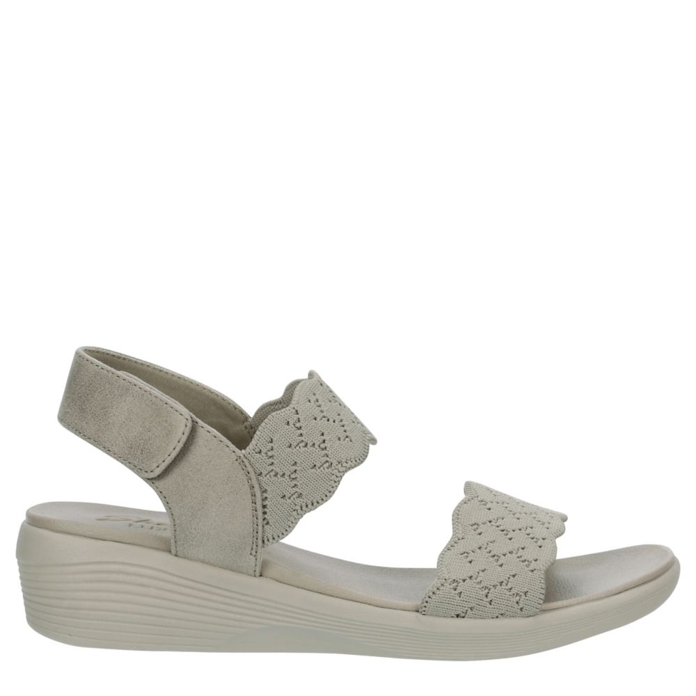 Taupe Womens Arya Scalloped Knit Sling Sandal Skechers Rack Room Shoes
