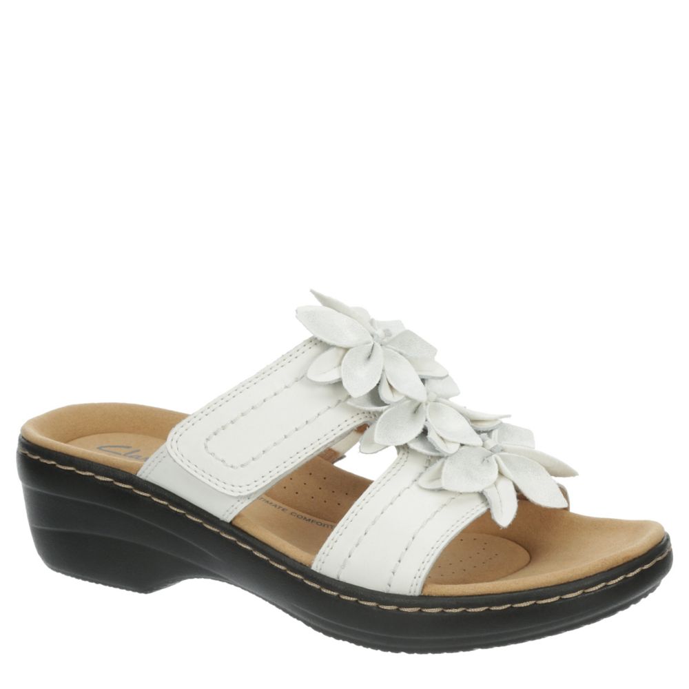 Clarks sandals white online