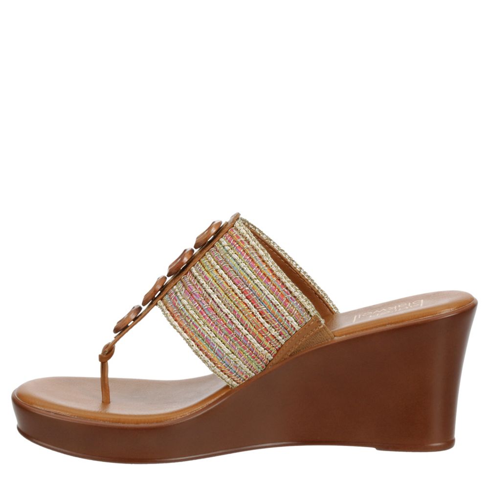 WOMENS MAHOGANY WEDGE SANDAL