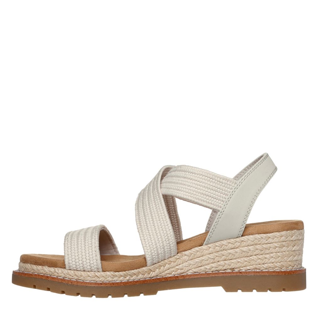 大人の上質  Uptown Womens Skechers White Off Haze Sandal Wedge Low ファンデーション