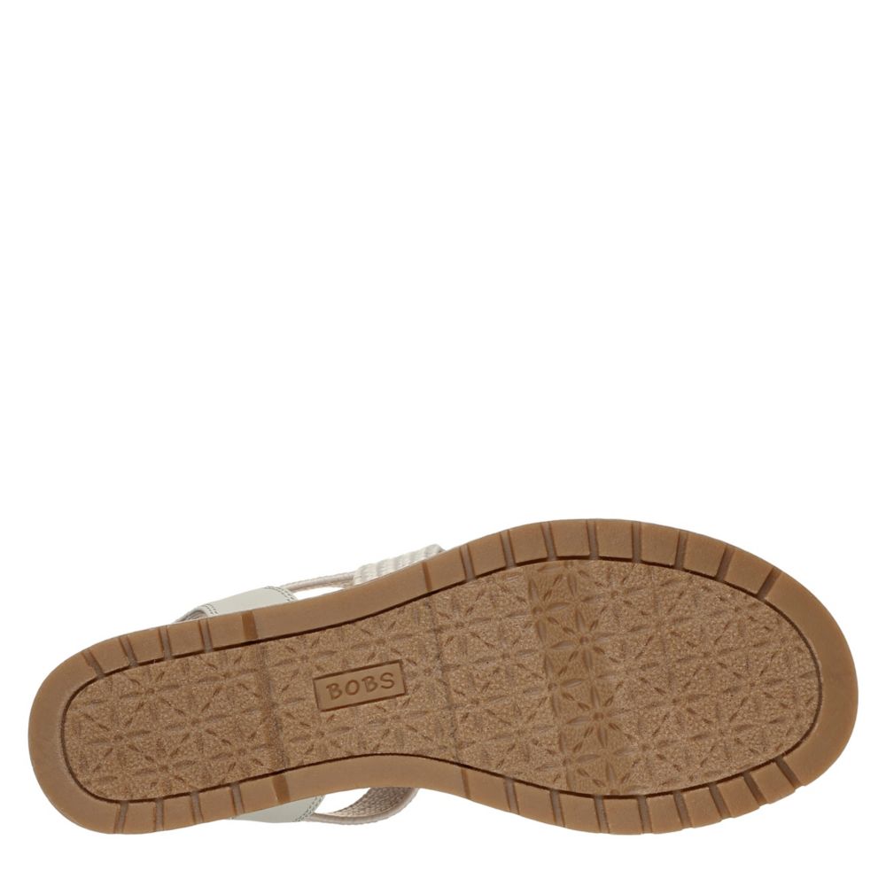Off White Skechers Womens Uptown Haze Low Wedge Sandal
