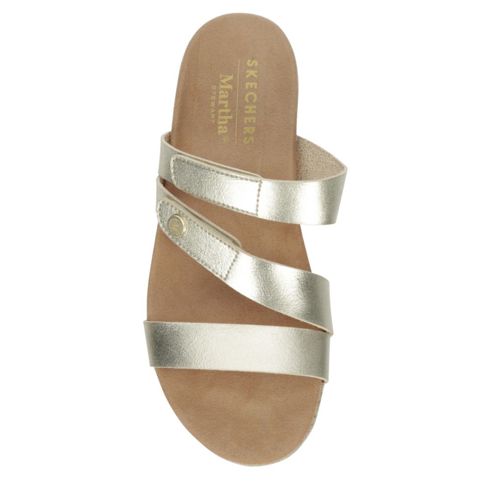 skechers sandals gold