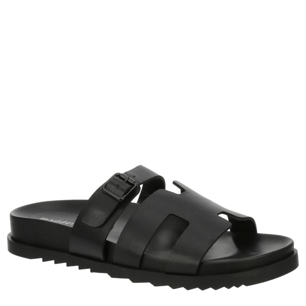 Girls Black Diamante Buckle Sliders (Younger 10-Older 5) - Matalan