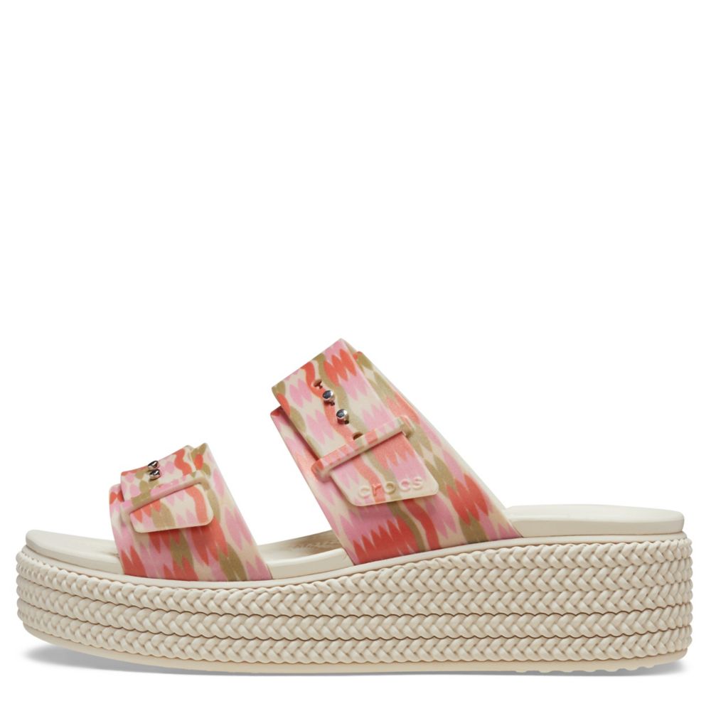 WOMENS BROOKLYN WOVEN LOW WEDGE CROCHET SANDAL