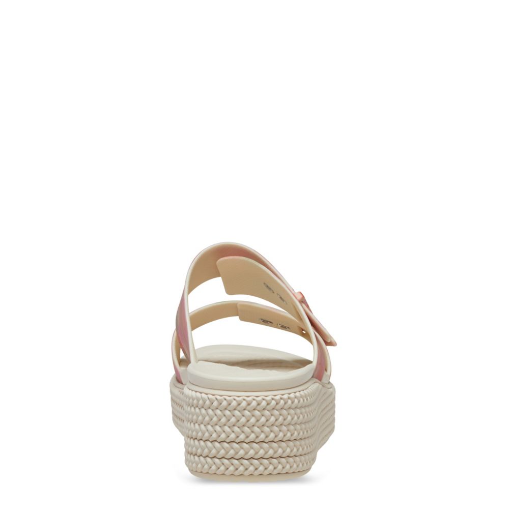 WOMENS BROOKLYN WOVEN LOW WEDGE CROCHET SANDAL