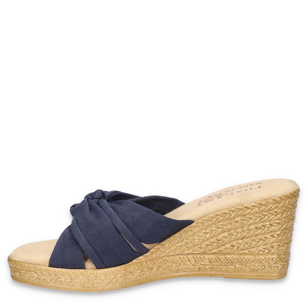 Navy Tuscany Womens Ghita Wedge Sandal | Rack Room Shoes