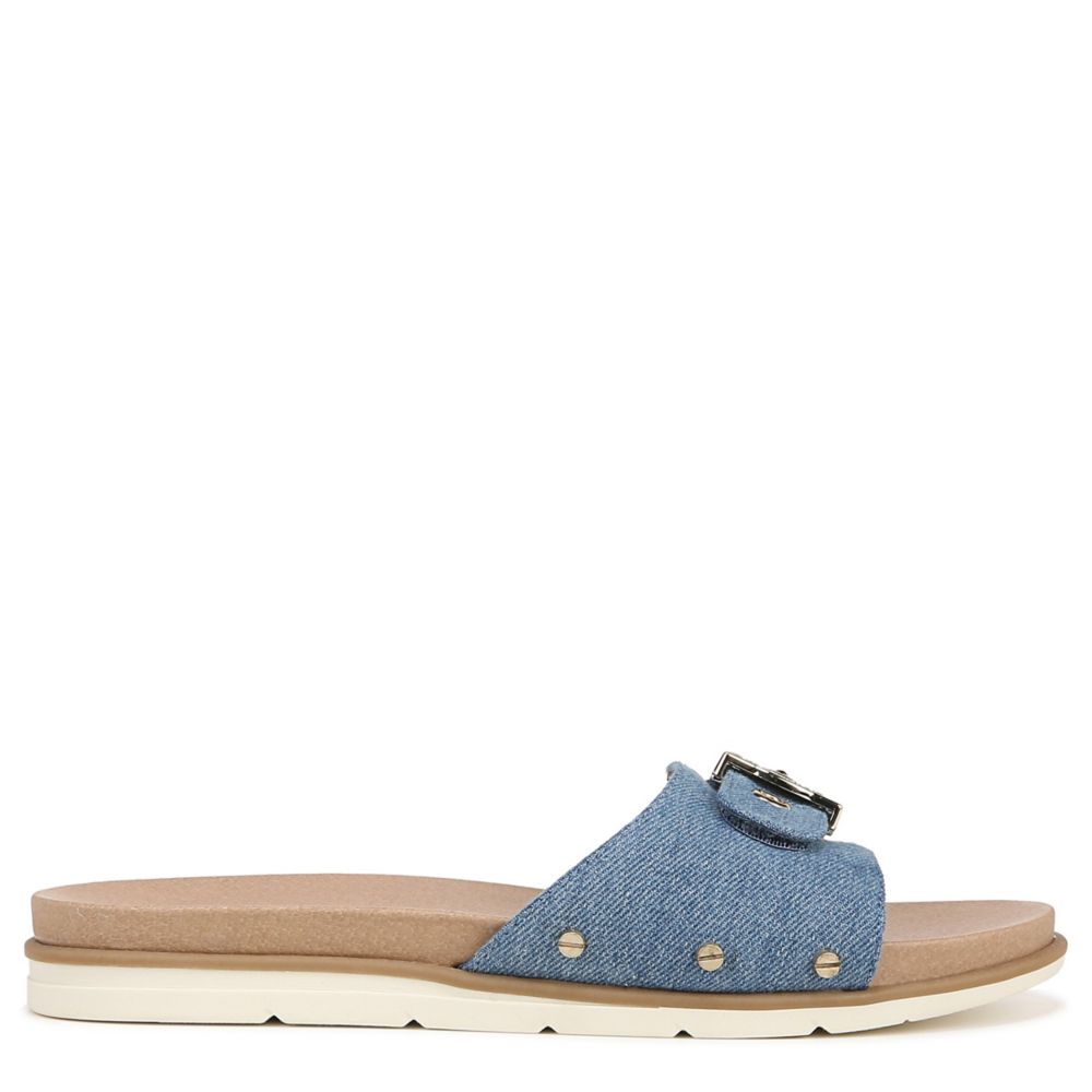Denim Dr. Scholl s Womens Nice Iconic Flat Slide Sandal Rack Room Shoes