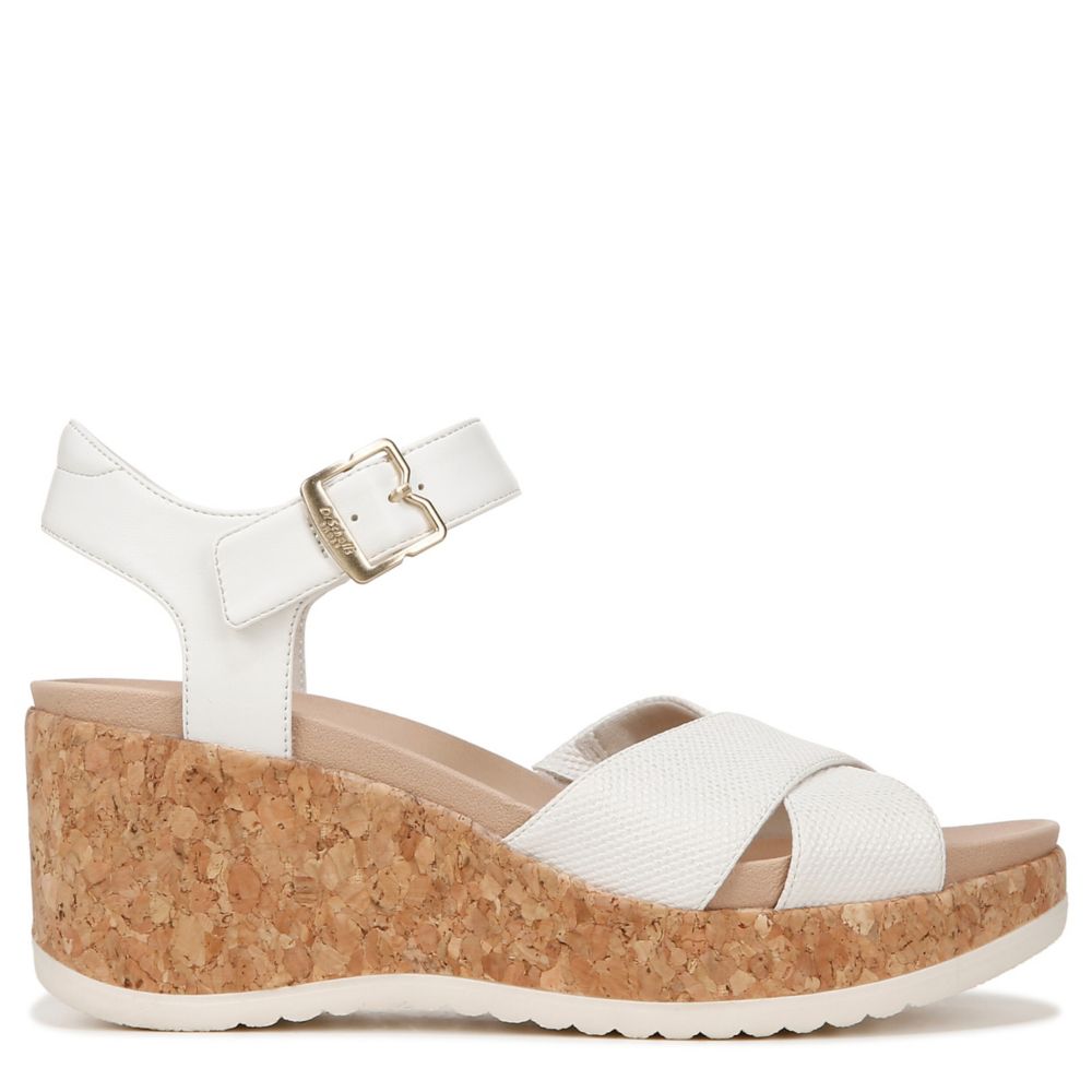 DR. SCHOLL S WOMENS CITRINE SUN WEDGE SANDAL OFF WHITE
