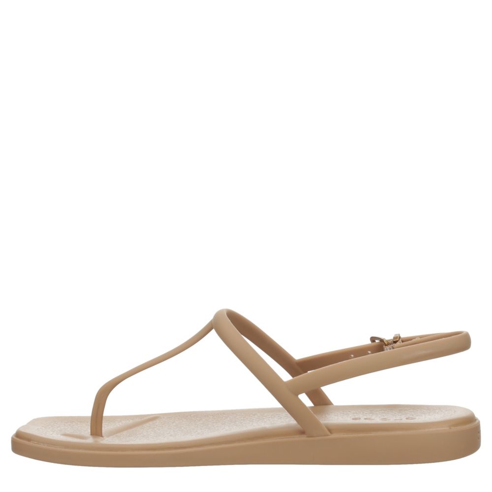 CROCS WOMENS MIAMI THONG FLIP SANDAL - CHOCOLATE