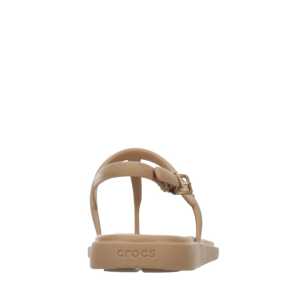 CROCS WOMENS MIAMI THONG FLIP SANDAL - CHOCOLATE