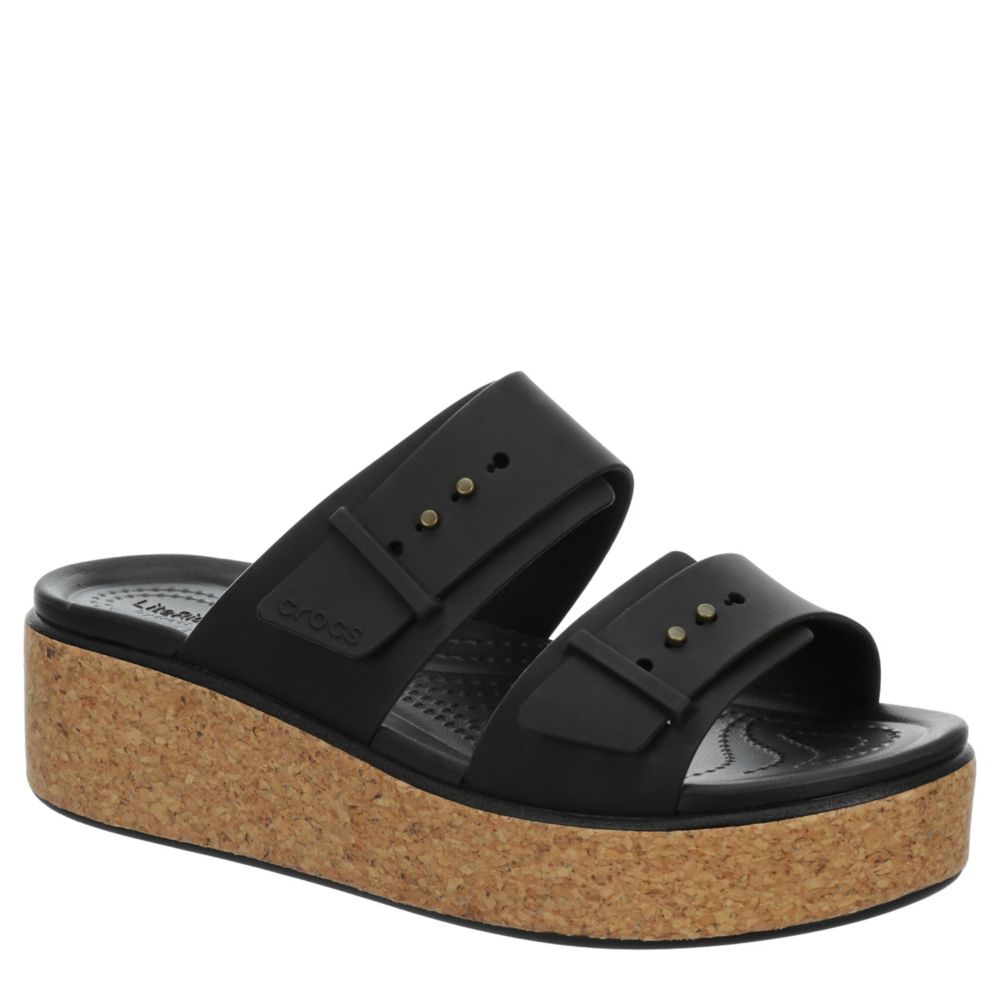WOMENS BROOKLYN CORK BUCKLE LOW WEDGE SANDAL