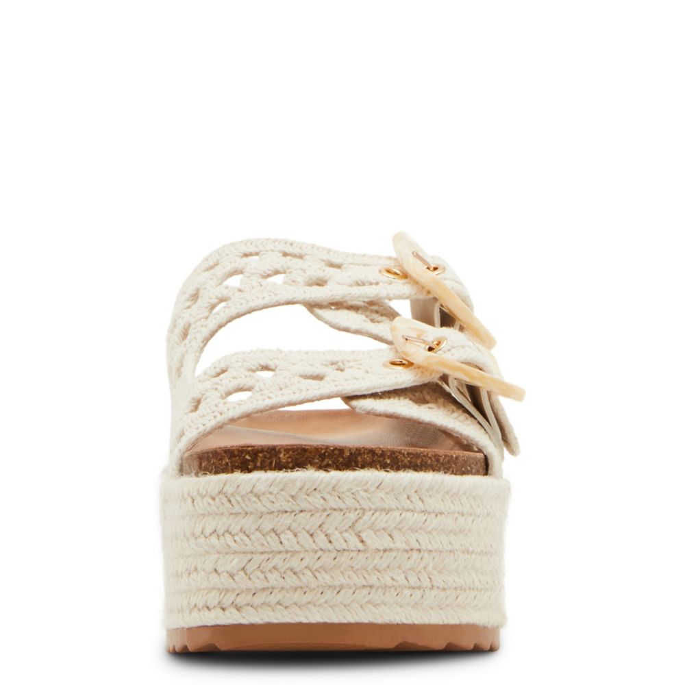 Madden Girl バリ クロシェ ダブルストラップ 厚底サンダル Madden Girl Bali Crochet Double-Strap Flatform Footbed