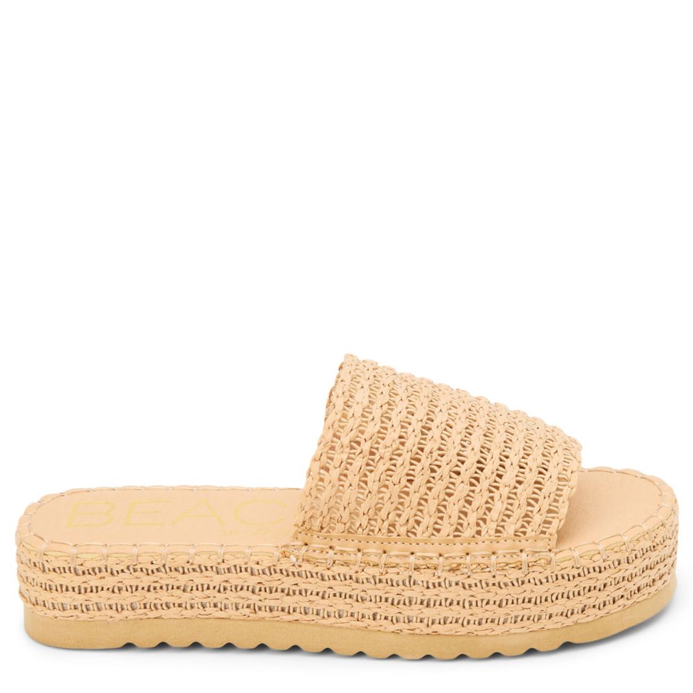 MADDEN GIRL WOMENS BALI SLIDE SANDAL - NATURAL