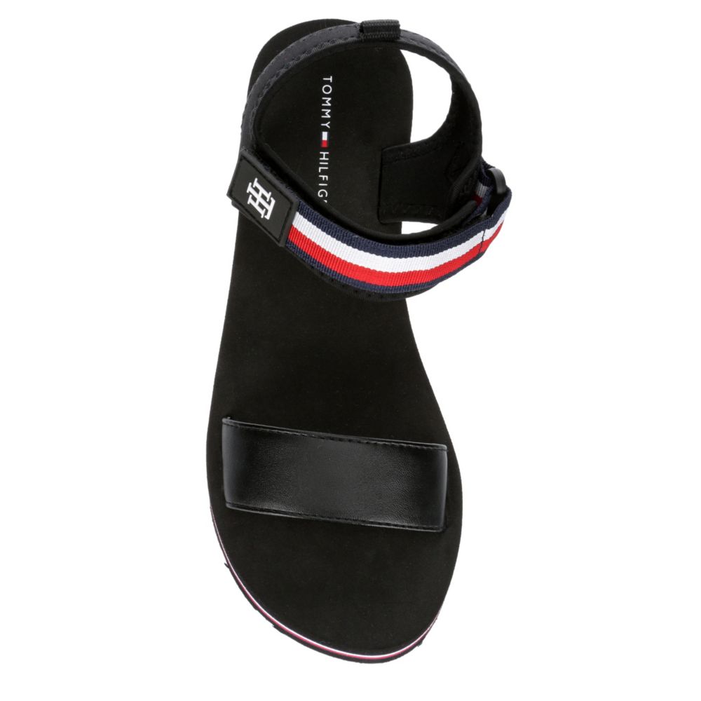 tommy hilfiger platform sandals black and white