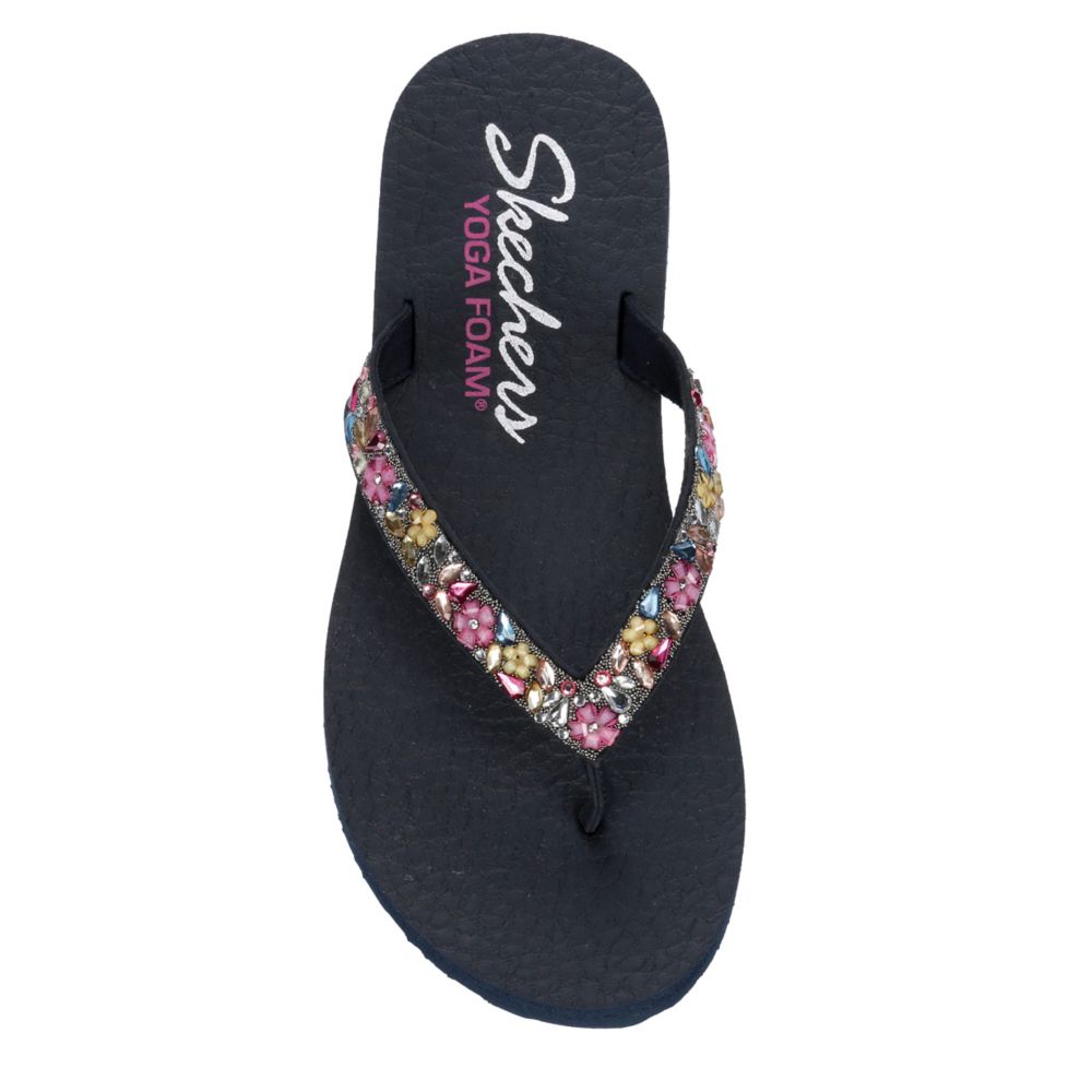 Buy SKECHERS Womens Meditation Daisy Garden Sandals Navy Mitobuck