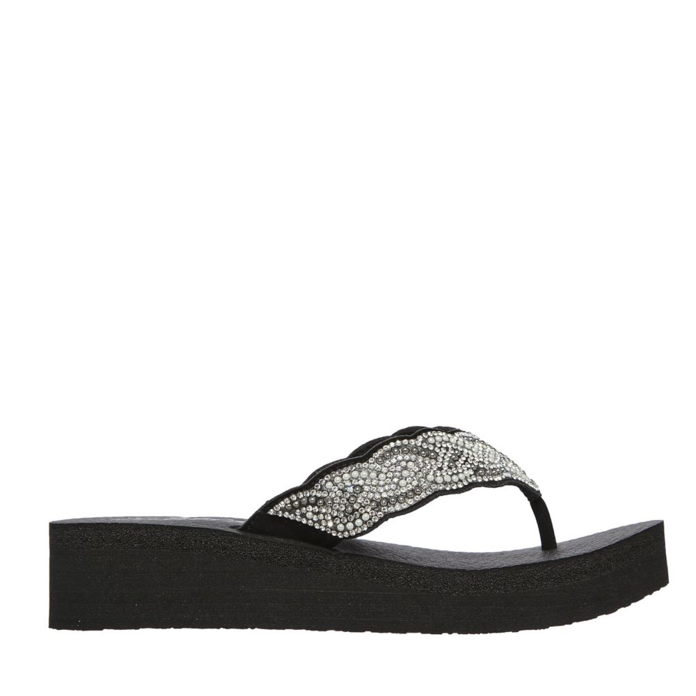 Black Womens Vinyasa Happy Pearl Flip Flop Skechers Rack