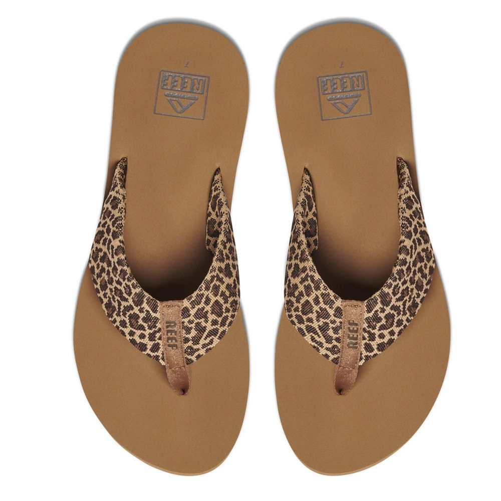 reef leopard print flip flops