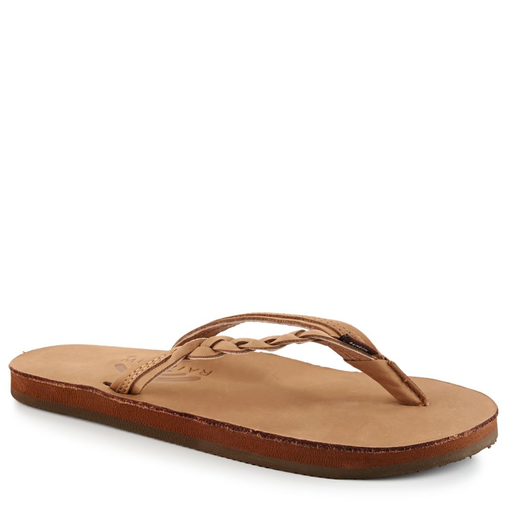 brown flip flops womens