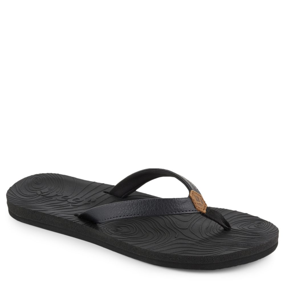 black flip flops womens