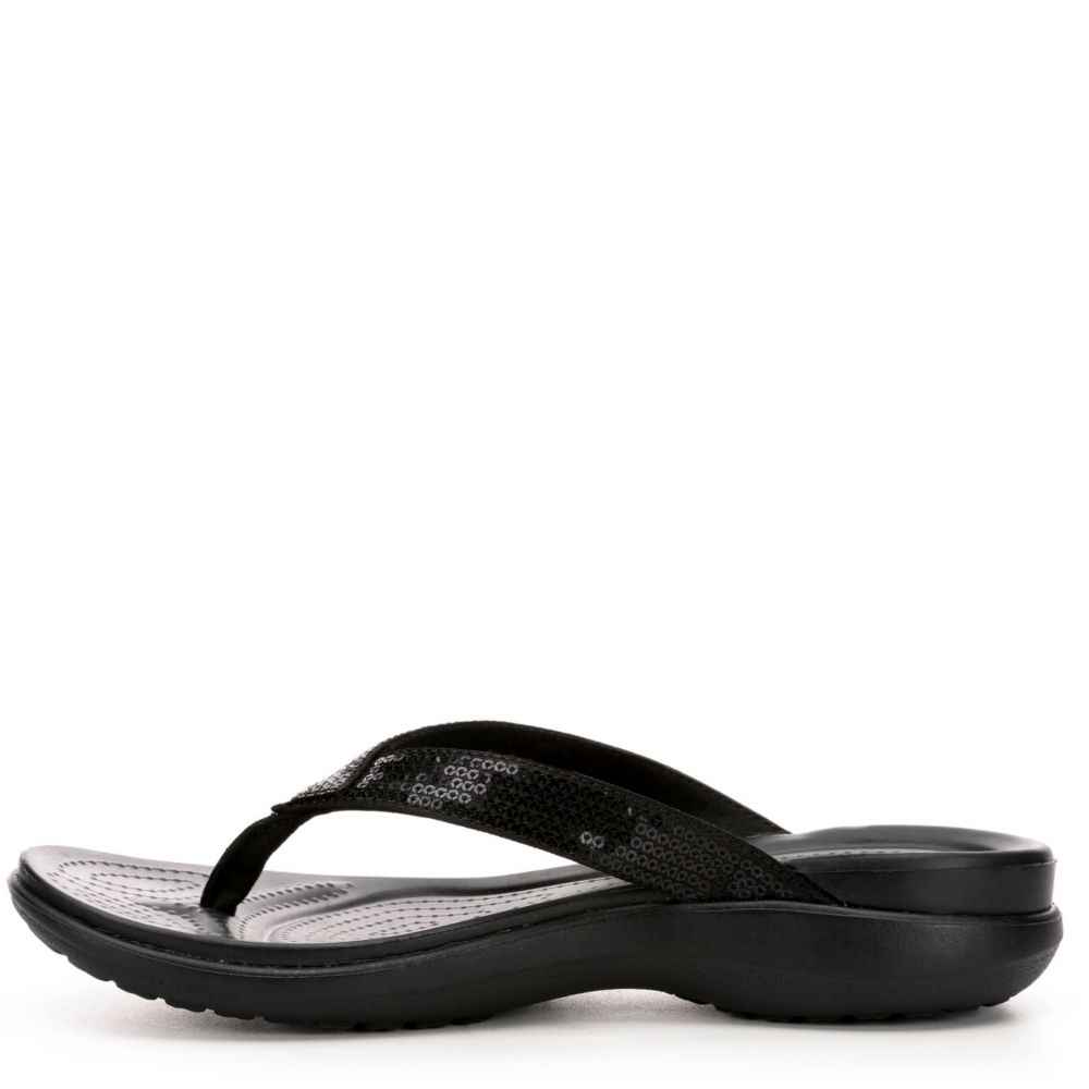 black sequin croc flip flops