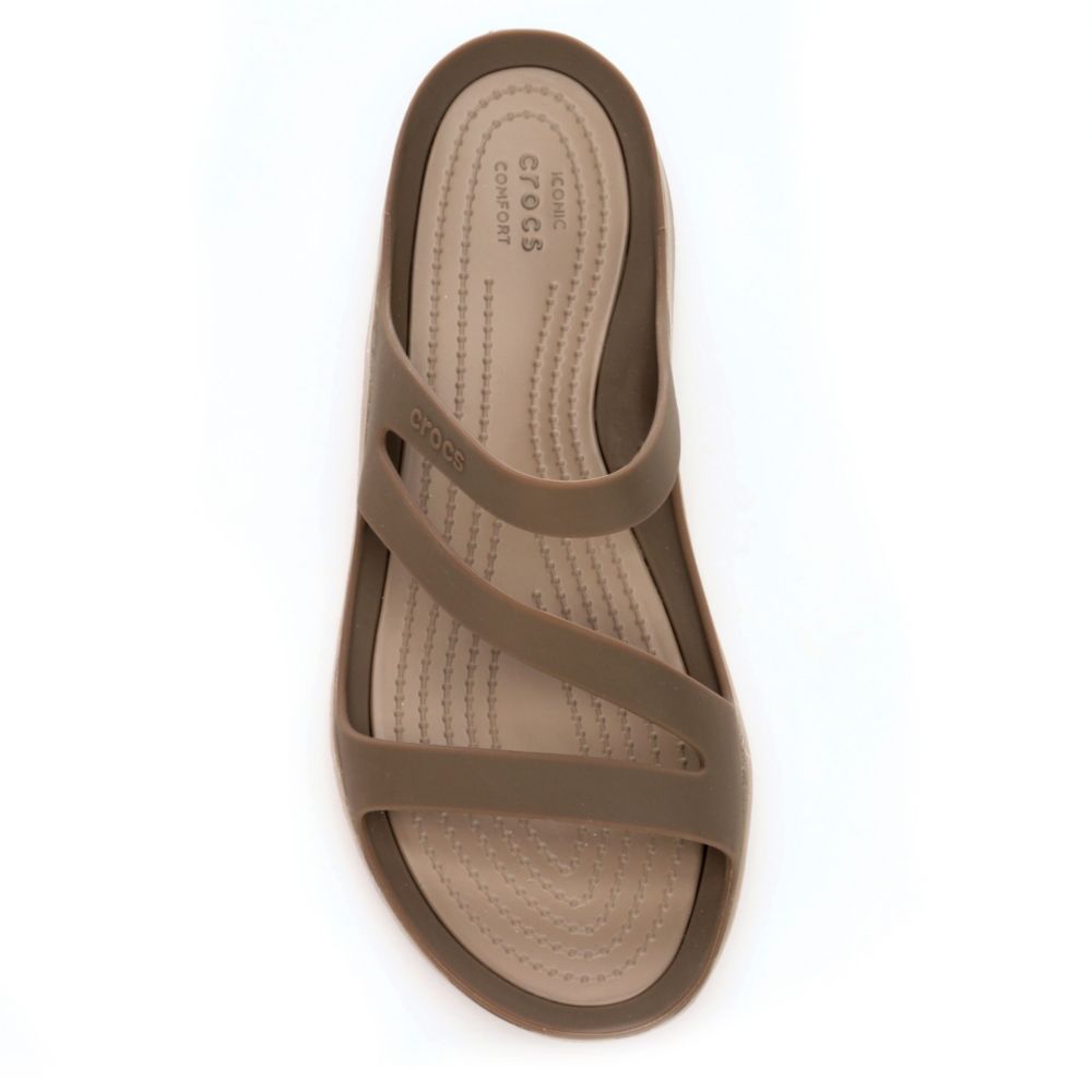 crocs sandals brown