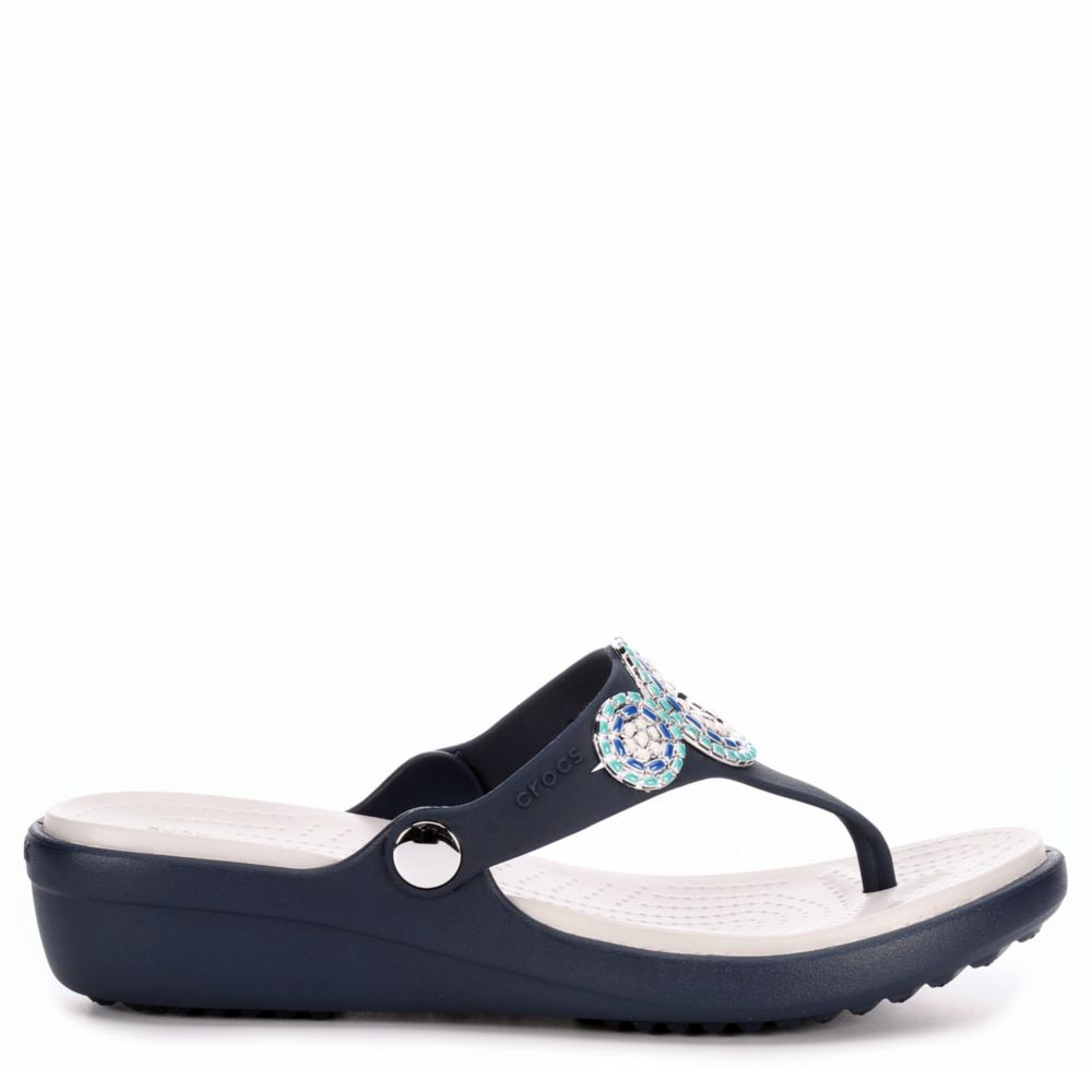 crocs sanrah diamante wedge flip