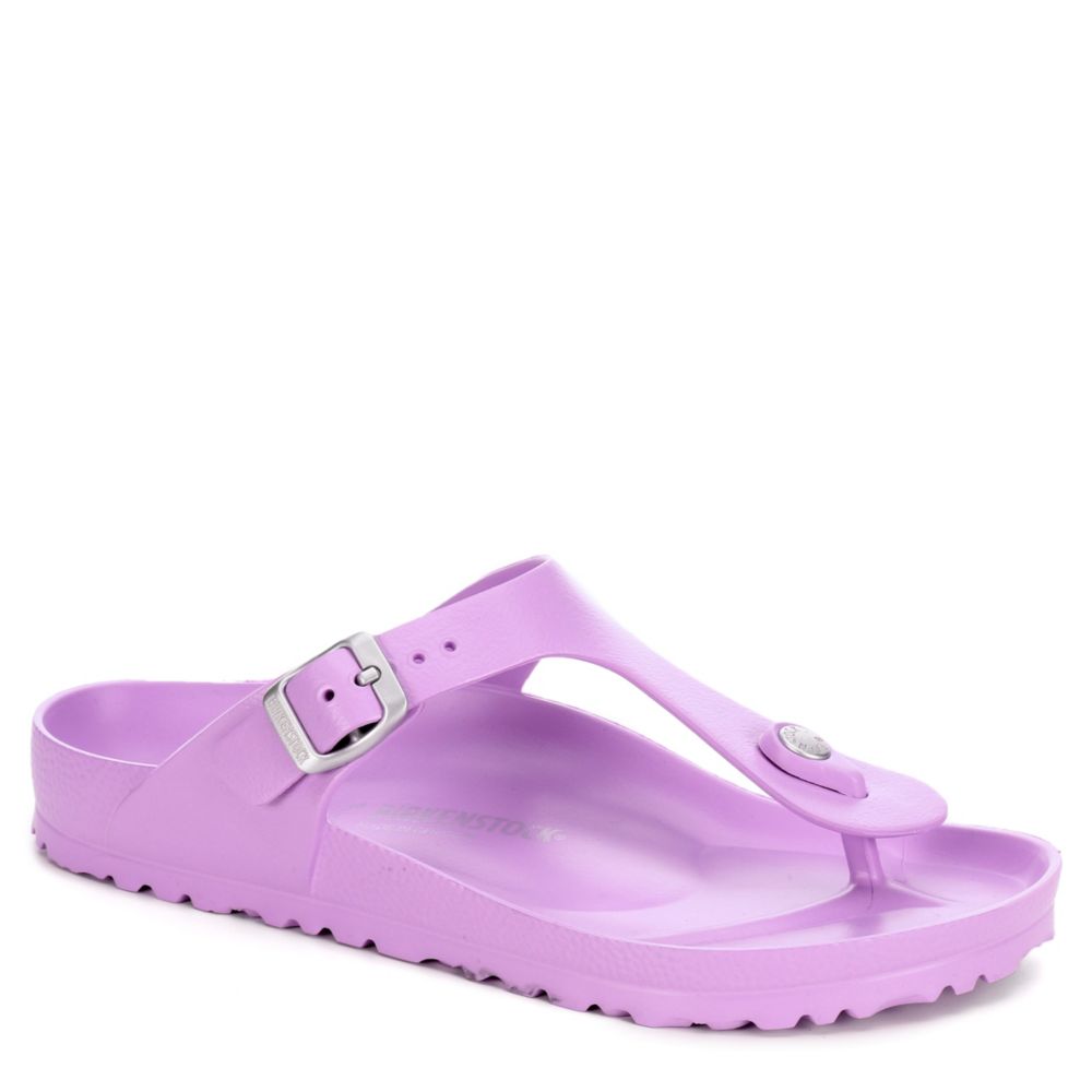 purple birkenstock sandals