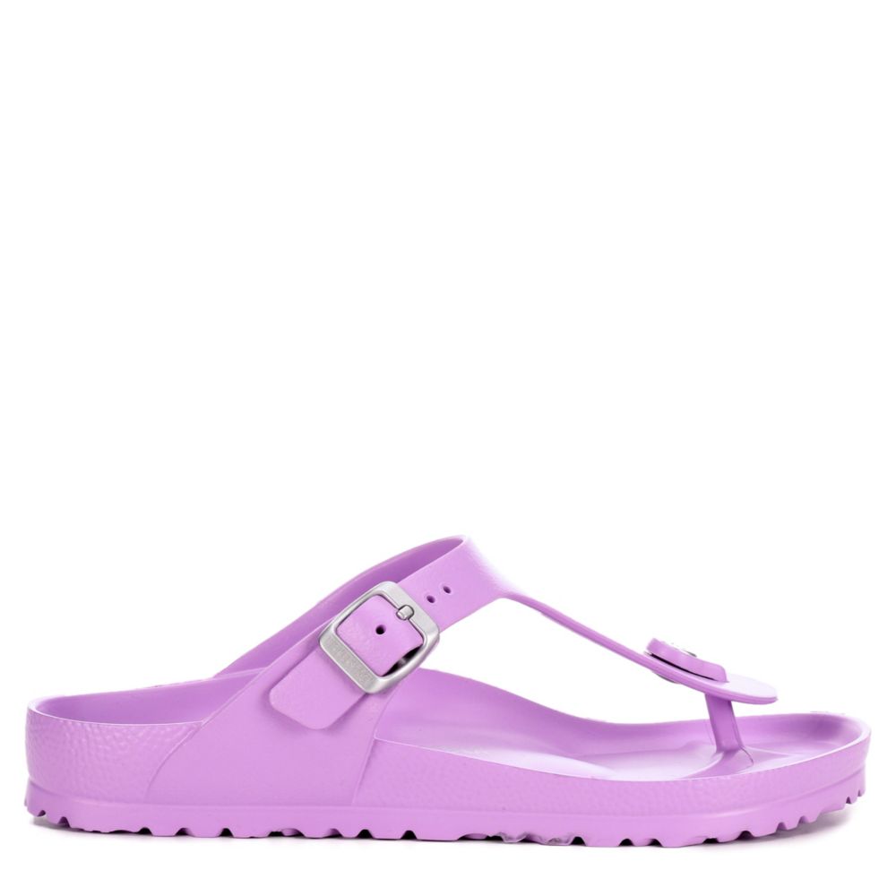 purple plastic birkenstocks