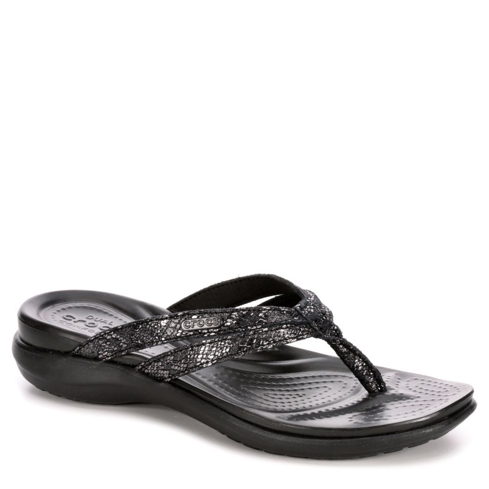 womens croc capri flip flops