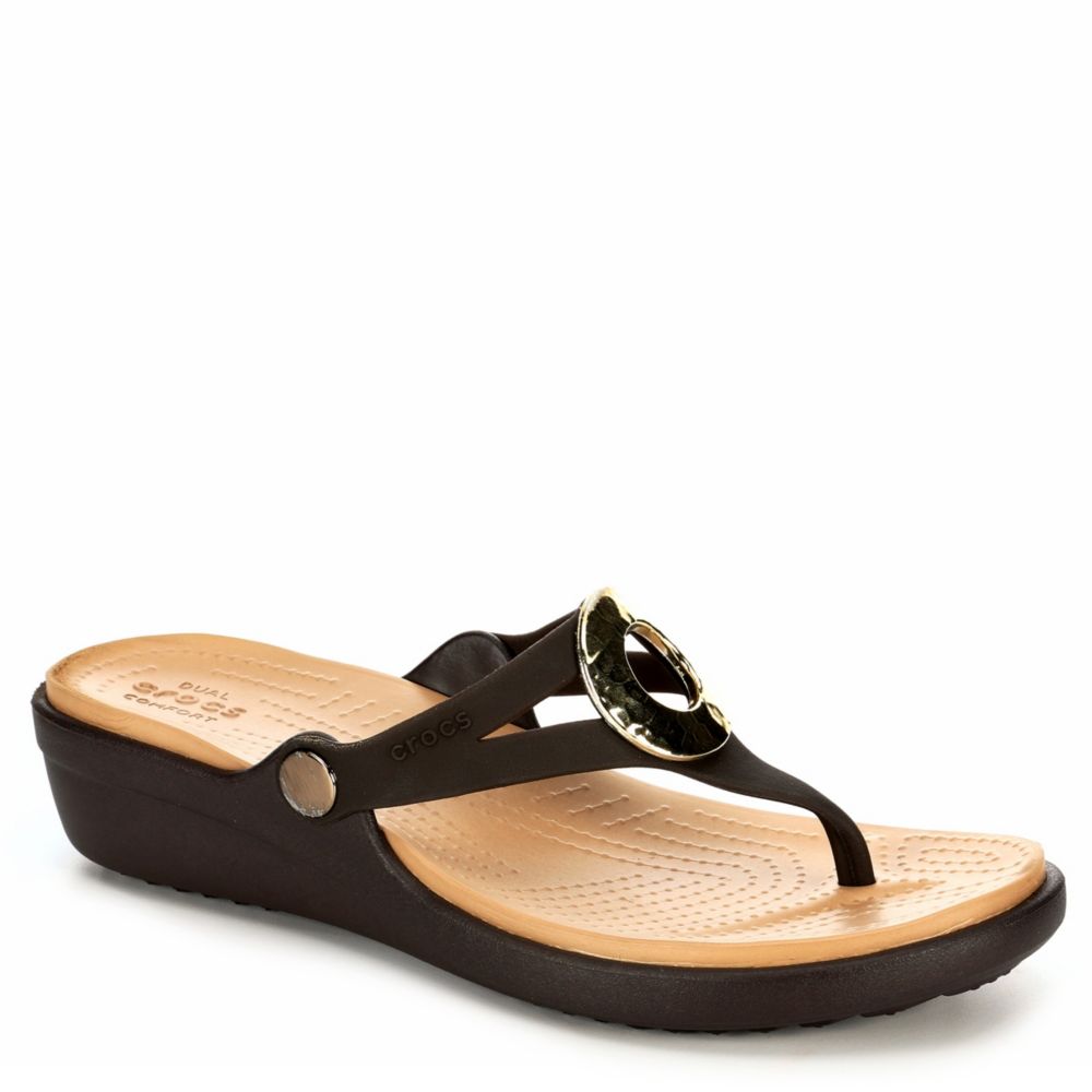 crocs sandals brown