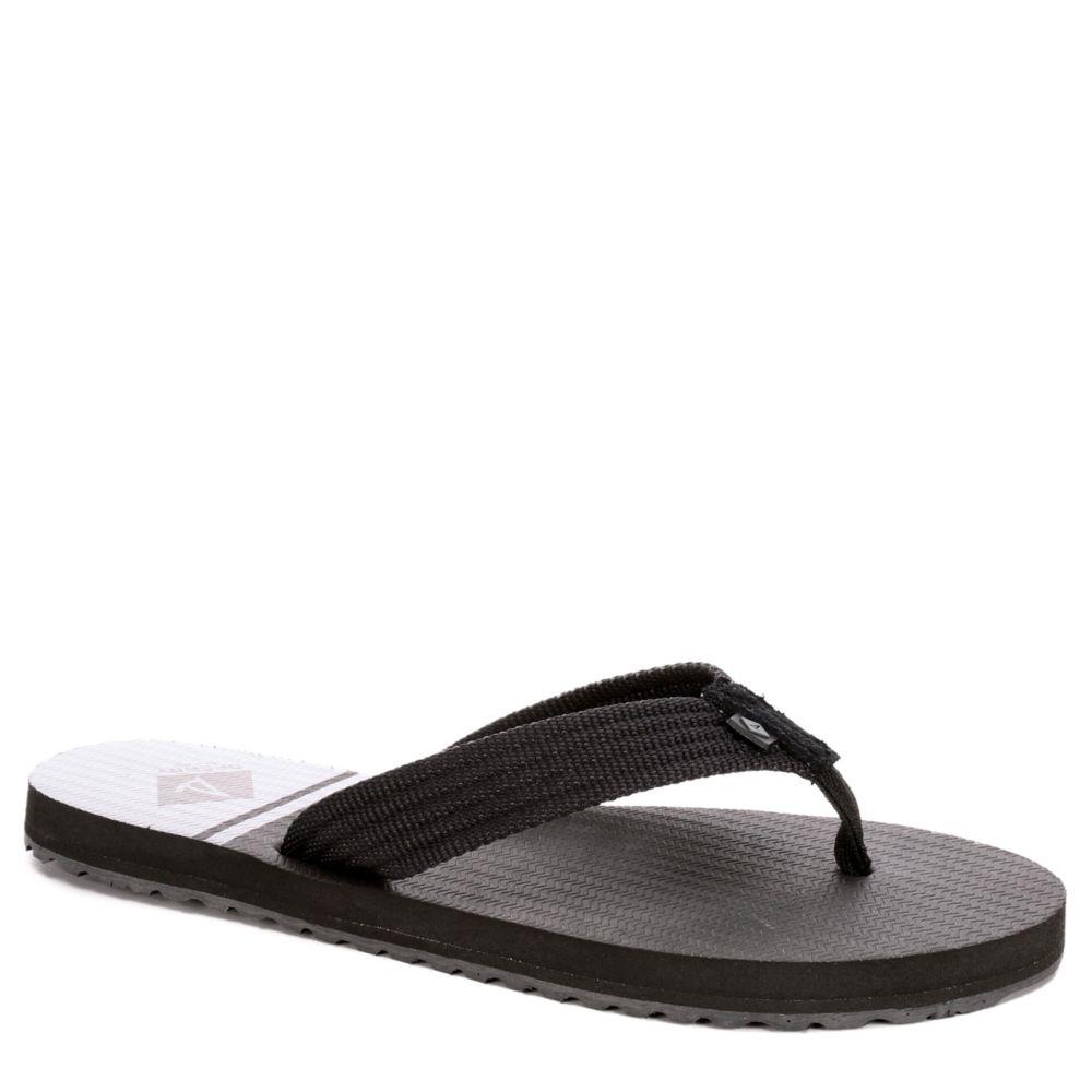 black sperry flip flops