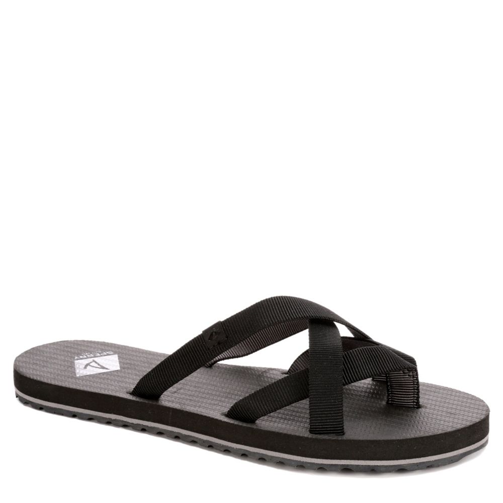 black sperry flip flops