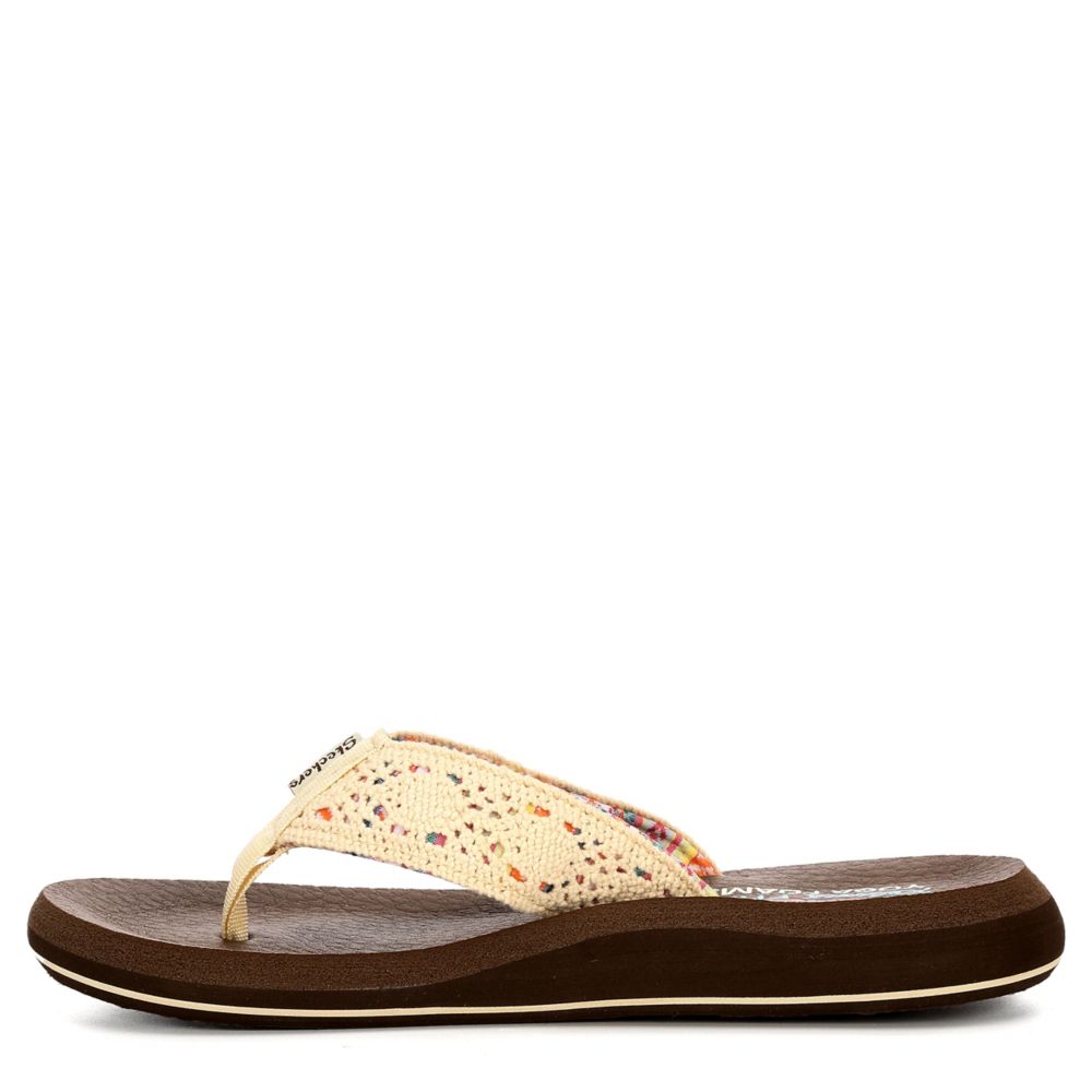skechers brown flip flops