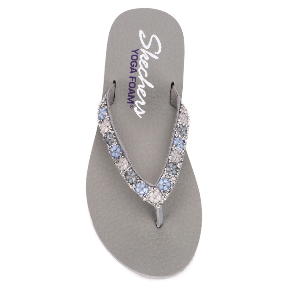 skechers grey flip flops